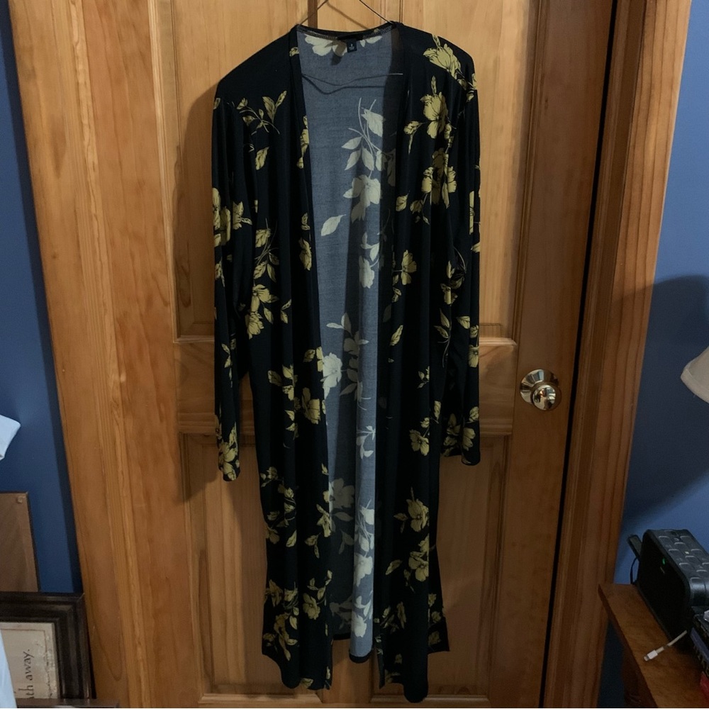 Floral long cardigan